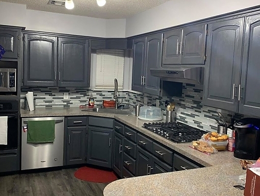 Before and After Cabinet Staining